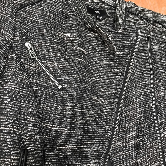 H&M metallic tweed moto style blazer jacket size 6 - Picture 7 of 7